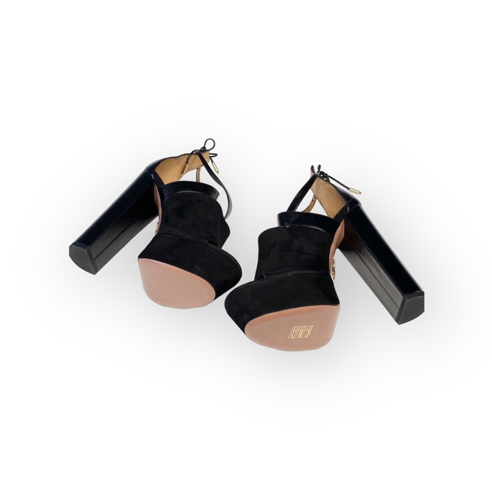 HTF: new Aquazzurra ☻︎ Kaya Plateau Platform Suede Sandals ☻︎ Red Carpet 40.5 10 - Picture 13 of 17